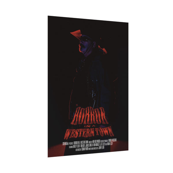 Horror in a western Town character 1  Rolled Posters